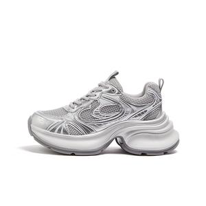 CAMEL Женские кроссовки Silver Sparkle Chunky средней высоты. Серый/серебристый, бежевый/серый, черный металлик