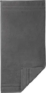 Полотенца Egeria "Micro Touch", (2 шт.), полосатая кайма, очень впитывающие и пушистые, 100 % хлопок 50х100 см (2 шт.), серый