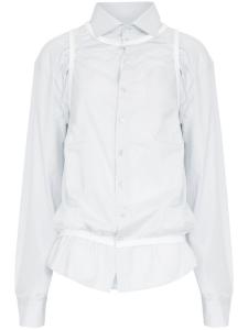 Maison Margiela рубашка с декоративной строчкой, синий