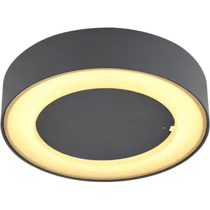 Светодиодный уличный потолочный светильник SURA светодиодный модуль 1 шт. теплый белый уличный светильник/антрацит/пластик опал/IP54/3000K Globo Lighting, антрацит