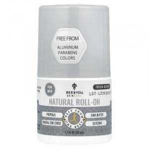 Bee&You, Натуральные шариковые шарики для мужчин, свежесть и активный образ жизни, 50 мл (1,7 жидк. Унции)