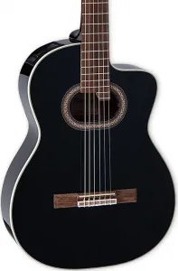 Акустико-электрическая классическая гитара Takamine GC6CE, верхняя дека из массива ели, глянцевый черный