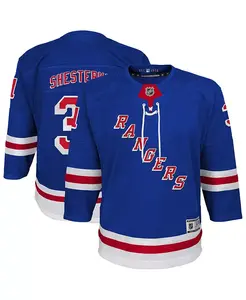 Синяя домашняя игровая джерси New York Rangers Premier для больших мальчиков и девочек Igor Shesterkin Outerstuff