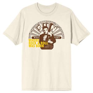 Мужская футболка Sun Records Elvis Where Rock с рисунком Licensed Character, кремовый