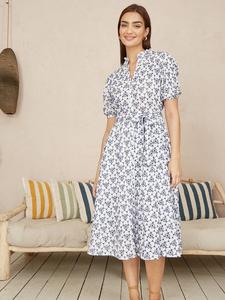 Платье-рубашка миди borderie anglaise Yumi, белый