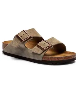 Тапочки из кожи Аризона Narrow fit Birkenstock, серый