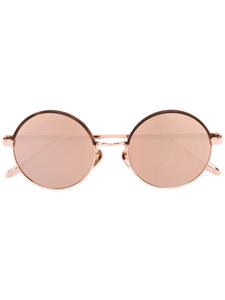 Linda Farrow солнцезащитные очки в круглой оправе, металлик