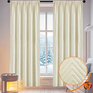 Тепловая завеса, штора для двери с защитой от холода, непрозрачная, 1 шт., высота 260 см, ширина 200 см, 100% затемнение, бежевый, штора для двери со сборками, шторы для гостиной easy home