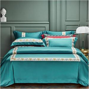 TTXNJKBF Комплект постельного белья хлопковый с вышивкой Green