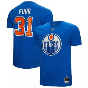 Мужская футболка Mitchell & Ness Grant Fuhr Royal Edmonton Oilers с именем и номером