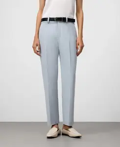 Женские прямые брюки с шлевками и карманами Adolfo Dominguez, светло-голубой