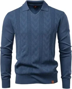 Мужской тонкий пуловер с V-образным вырезом