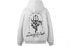 Толстовка Unisex Hooded Moderate Heavyweight ZIAREL, белый heather серый