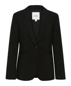 Короткий черный блейзер с V-образным вырезом Soaked In Luxury, черный