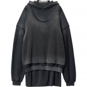 Потертая худи Alexander Wang, черный