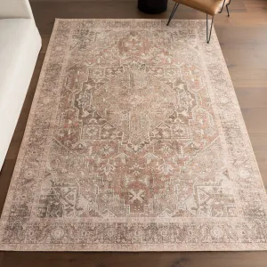 Ковер Hillstone Collection Mariposa Traditional Vintage Medallion Area Rug nuLOOM, 122x183 см, светло-коричневый