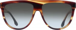 Женские солнцезащитные очки Victoria Beckham с градиентным переходом цвета под бровью, модель VB680S 230 58, Striped Brown