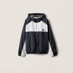 Толстовка-куртка из технического поплина MIU MIU, синий/белый