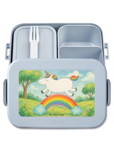 Mr. & Mrs. Panda Ланчбокс с дизайном «Единорог и радуга» без надписи, пастельно-голубого цвета