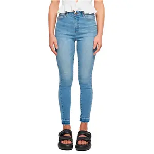 Джинсы Urban Classics Skinny Open Hem high waist, синий