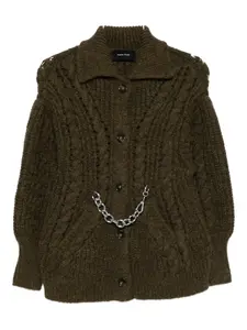 Кардиган с цепочками Simone Rocha, зеленый