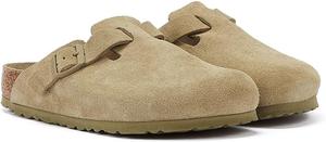 Женские сабо Birkenstock Boston из замши, хаки