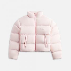 Пуховик Alexander Wang Jacquard Channel Cropped Puffer with Reflective Logo -, цвет Light Pink