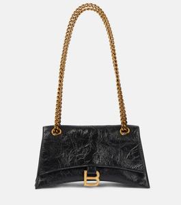 Маленькая кожаная сумка на плечо Crush Balenciaga, черный