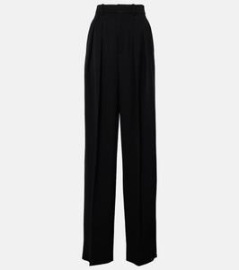 Брюки смокинг из высококачественной шерсти Grain De Poudre Saint Laurent, нуар