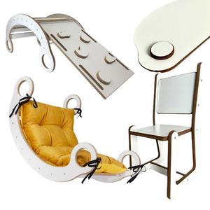 Набор MONTESSORI BUJAK Горчичная подушка + стена + слайд столешницы для стула CE Inna marka