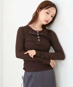 Комплект из майки и топа с воротником-стойкой на пуговицах