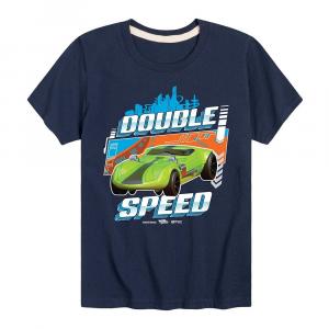 Футболка Hot Wheels с рисунком Double Speed ​​для мальчиков 8–20 лет, темно-синий
