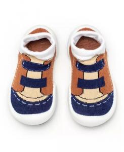 Младенческие Мальчики Дышащие Моющиеся Нескользящие Носки Обувь Ходунки - Коричневый Komuello, коричневый