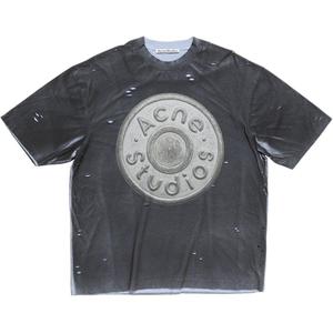 Футболка Logo Distressed Acne Studios, черный