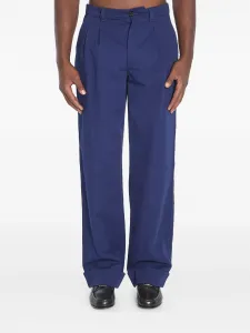 Брюки из хлопка со складками Valentino Garavani, синий