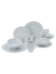 Набор столовых приборов Flora из 16 предметов белого цвета CreaTable