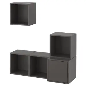 Комбинация навесного шкафа, темно-серый, 105х35х120 см, EKET IKEA