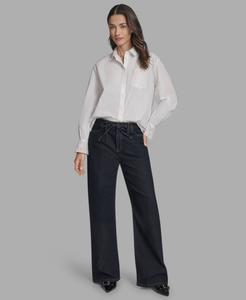 Женская блузка с длинными рукавами, на пуговицах, с вышивкой BCBG, Almondine