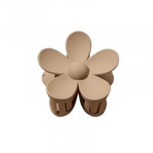 Заколка для волос eCarla, XL с цветком, коричневая