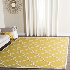 Ковер SAFAVIEH, 153 x 244 см, Cambridge Collection, Gold & Ivory, ручной работы марокканский узор из шерсти, идеально для помещений с высокой проходимостью в гостиной, спальне (CAM144Q)