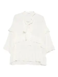 Шелковая блузка с оборками P.A.R.O.S.H., белый