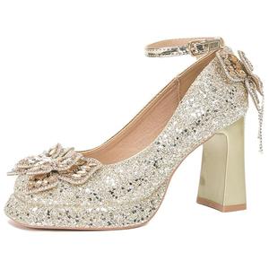 City camel Женские туфли на платформе с массивным каблуком шампань, цвет Champagne