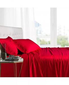 100% вискоза из бамбукового листа, набор из 5 предметов, Split King Egyptian Linens, красный