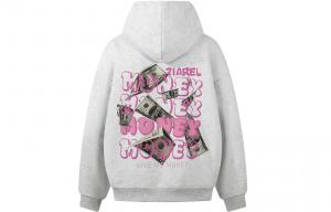 Толстовка Unisex Hooded Moderate Heavyweight ZIAREL, белый heather серый