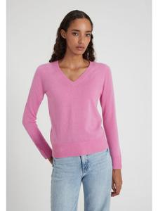Style Republic Кашемировый свитер с V-образным вырезом конфетно-розового цвета