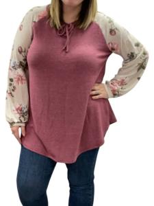 Свитер с цветочным узором и завязкой спереди цвета ржавчины honeyme, цвет rust