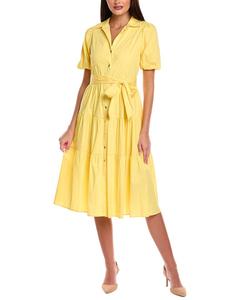 Платье миди от Tahari с пуговицами T Tahari, желтый