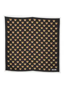 Шелковый платок с принтом Teddy Bear Moschino, черный