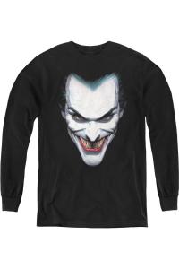 Футболка с портретом Джокера из Batman с длинными рукавами для молодежи Gildan, черный