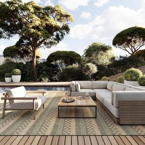 Ковер nuLOOM, 122 x 183 см,  Vail Striped для дома и улицы в гостиную, патио, террасу, крыльцо, Green